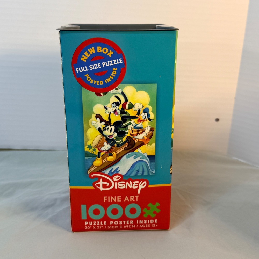 Disney Fine Art Surf Trio 1000 Piece Puzzle Mickey Goofy Donald Tim Rogerson Tin - Picture 3 of 8